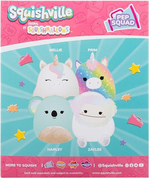 Squishville by Original Squishmallows Pep Squad Plush Four 2-Inch Squishmallows Plush--سكويشفيل من لعبة سكويش مالاو بيب سكواد القطيفة الأصلية - أربعة