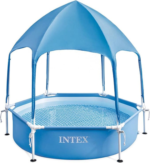 INTEX 1.83M X 38Cm Canopy Metal Frame Pool--انتكس حوض سباحة بإطار معدني بمظلة 1.83 م × 38 سم