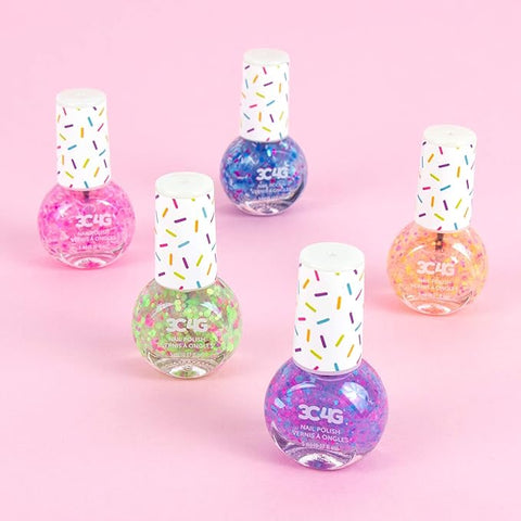 3C4G Confetti Nail Polish 5pk--طلاء أظافر كونفيتي 5 قطع