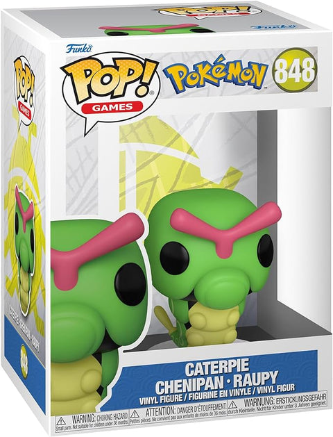 Funko POP! Games: Pokemon - Caterpie - Collectable Vinyl Figure - Gift Idea - Official Merchandise - Toys for Kids & Adults - Video Games Fans --فانكو - مجسم بوكيمون - كاتربي/ شينيبان بوب 10 سم ، فينيل، قياس واحد، ألوان متعددة