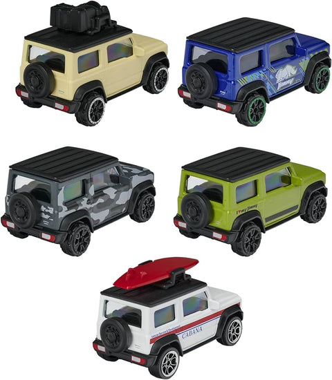 Majorette  Suzuki Jimny 5 Pieces Giftpack--داي كاست - مجموعة 5 سيارات سوزوكي ملونة