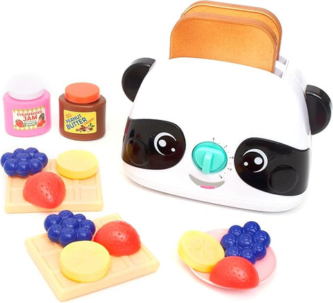 PANDA TOASTER WITH 2 SLICES OF TOAST AND LOTS OF ACCESSORIES--لعبة محمصة باندا مع العديد من الملحقات