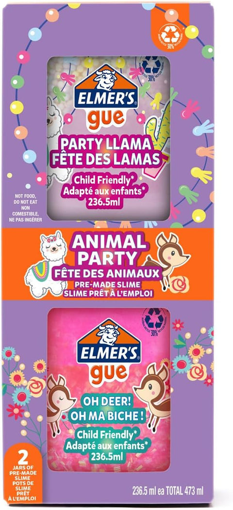 ELMERS PARTY ANIMALS GUE BOX OF 2PCS--ايلميرز سلايم جاهز حيوانات مرحة طقم شد2