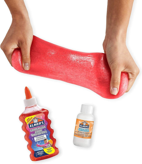 ELMERS Glitter Glue Red Washable 177ml--ايلميرز سائل غراء احمر لامع 177ملم