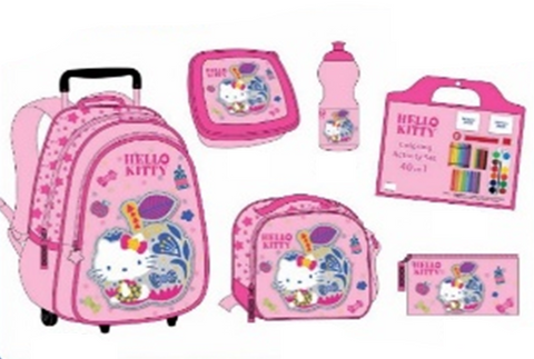 HELLO KITTY 45 IN 1 Trolley Set (16" Trolley) HELLO KITTY--طقم شنطة ترولي 45 في 1 هيلو كيتي 16 انش