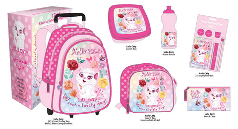 LULU CATY 12 in 1 Trolley Set (16" Trolley) LULU CATY--طقم شنطة ترولي 12 في 1 لولو كاتي 16 انش