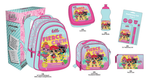 LOL 12 in 1 Backpack Set (16" Backpack) LOL--طقم شنطة ظهر 12 في 1 لول  16 انش