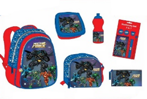 JUSTICE LEAGUE 12 in 1 Backpack Set (16" Backpack) JUSTICE LEAGUE--طقم شنطة ظهر 12 في 1 فرقة العدالة 16 انش