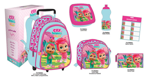 CRY BABIES 6 in 1 Trolley Set (16" Trolley) CRY BABIES--طقم شنطة ترولي 6 في 1 كراي بيبيز 16 انش