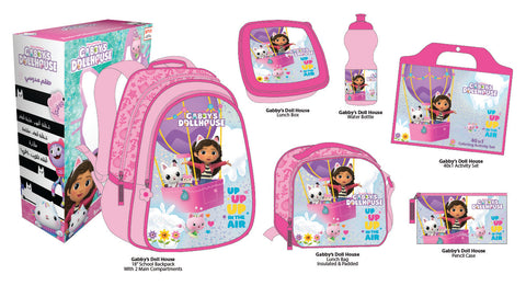 GABBY'S DOLL HOUSE 6 in 1 Backpack Set (16" Backpack) GABBY'S DOLL HOUSE--طقم شنطة ترولي 6 في 1 جابي دول 16 انش