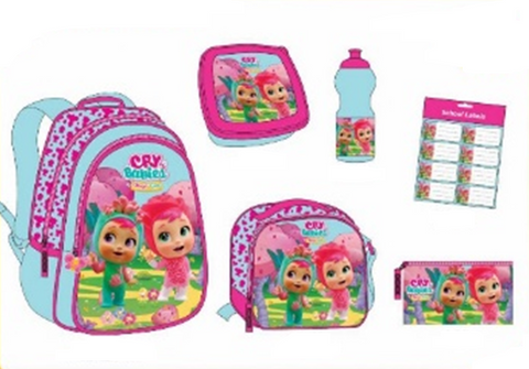 CRY BABIES 6 in 1 Backpack Set (16" Backpack) CRY BABIES--طقم شنطة ترولي 6 في 1 كراي بيبيز 16 انش