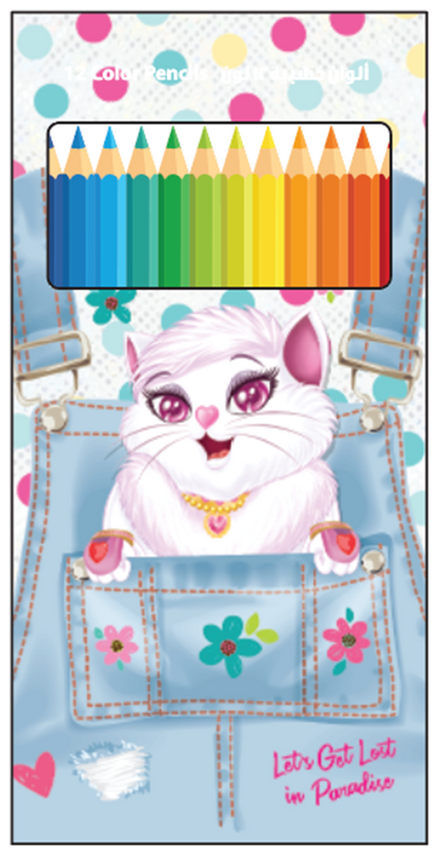 LULU CATY 12 Color Pencils in Flat PVC Box-147940--الوان خشبية مسطحة لولو كاتي