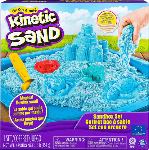 Kinetic Sand 6024397 Sandpit & Sand Toys 3+,Multi color--كينتك ساند - لعبة الرمل الحركي صندوق كامل للاطفال متنوع