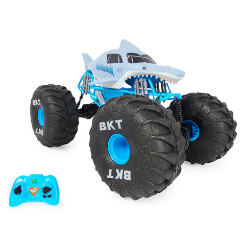 Monster Jam, Official Mega Megalodon All-Terrain Remote Control Monster Truck, 1:6 Scale--سيارة ميغالودون الرسمية بجهاز تحكم عن بعد لجميع التضاريس مقياس 1:6