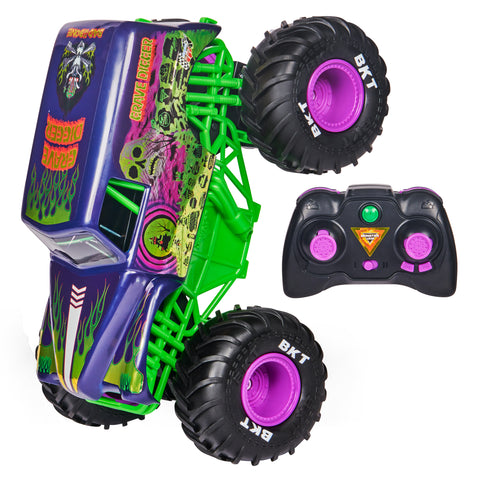 Monster Jam, Official Grave Digger Freestyle Force, Remote Control Car--عربة من الطراز الحر مع تحكم عن بعد