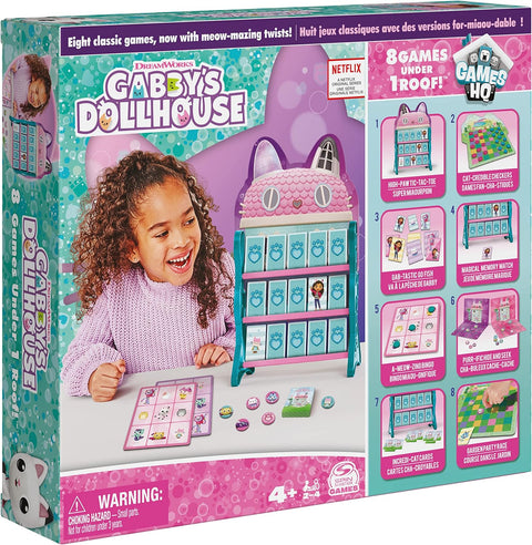 Gabby’s Dollhouse, Games HQ Checkers Tic Tac Toe Memory Match Go Fish Bingo Cards Board Games --لعبة بيت دمى غابيز دولهاوس العاب لوحية وستلزمات حفلات