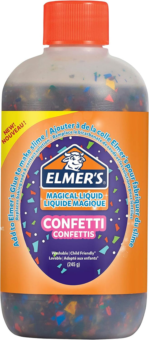 ELMERS CONFETTI MAGIC LIQUID 245G--ايلميرز س.منشط سلايم سحري قصاصات ورق245غ