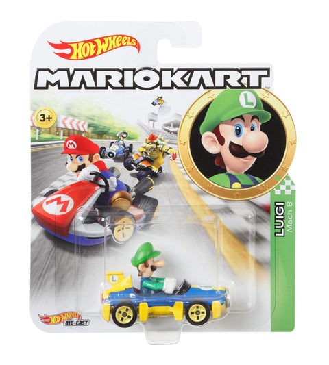 Hot Wheels  Mario Kart  Collection of 1:64 Scale Die-Cast Replica Vehicles, Toy Collectibles ASST--مجموعة هوت ويلز ماريو كارت من مركبات طبق الأصل مصبوبة بمقياس 1:64، ومقتنيات الألعاب