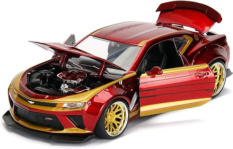 Jada Marvel Ironman 2016 Chevy Camaro SS 1:24, die cast--سيارة كامارو مارفل الرجل الحديدي من جادا