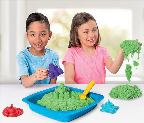 Kinetic Sand 6024397 Sandpit & Sand Toys 3+,Multi color--كينتك ساند - لعبة الرمل الحركي صندوق كامل للاطفال متنوع