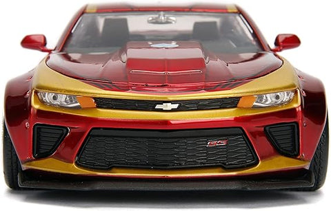 Jada Marvel Ironman 2016 Chevy Camaro SS 1:24, die cast--سيارة كامارو مارفل الرجل الحديدي من جادا