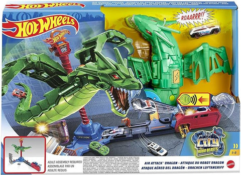 HW City Air Attack Dragon Playset--مجموعة لعب تنين الهجوم الجوي للمدينة من إتش دبليو