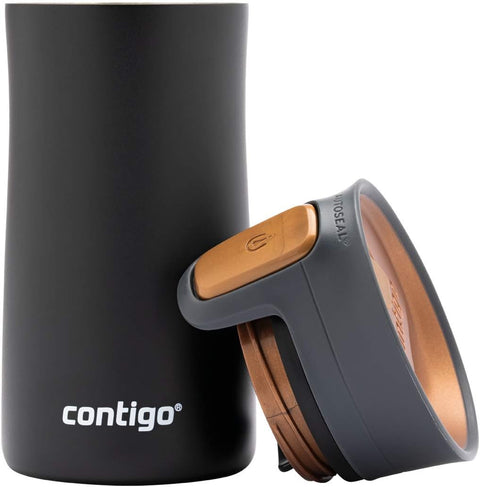 Contigo Autoseal Pinnacle Vacuum Insulat-Black--كوب بيناكل عازل للسفر من كونتيجو، كوب حراري ستانلس ستيل، كوب مفرغ من الهواء، كوب بغطاء مانع للتسرب