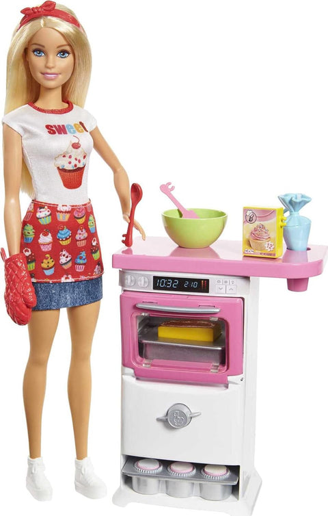 Barbie Bakery Chef Doll and Playset--دمية ومجموعة اللعب لشيف مخبز باربي