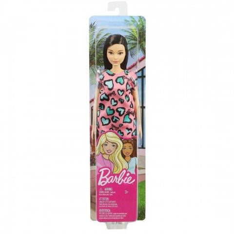 Barbie  Dolls Wearing Heart-Print Dresses & Platform Sneakers, for 3 to 7 Year Olds--باربي دمية عصرية للبنات