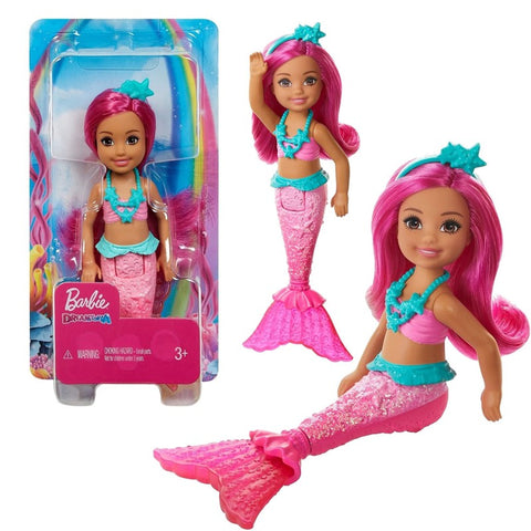 BARBIE DREAMTOPIA CHELSEA MERMAID DOLL 6.5 INCH --مجموعة دمى باربي دريم توبيا تشيلسي حورية البحر، مقاس 6.5 بوصة