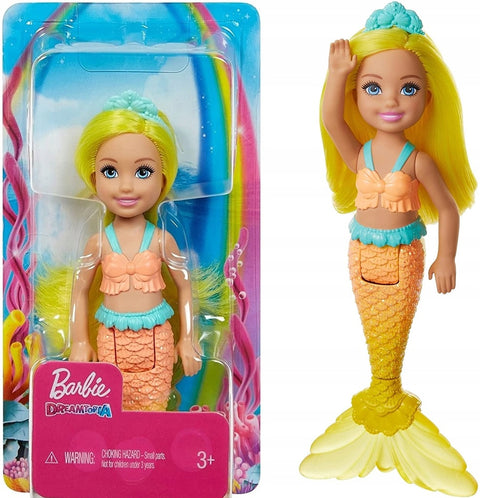 BARBIE DREAMTOPIA CHELSEA MERMAID DOLL 6.5 INCH --مجموعة دمى باربي دريم توبيا تشيلسي حورية البحر، مقاس 6.5 بوصة