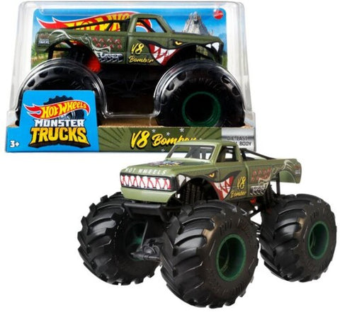 Hot Wheels  Monster Trucks, Oversized 1:24 Scale Die-Cast Toy--شاحنات هوت ويلز مونستر، لعبة مصبوبة كبيرة الحجم بمقياس 1:24