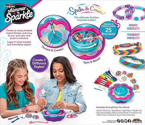 Shimmer N Sparkle 2in1 Spin & Bead Friendship Studio--شيمر ان سباركل 2 في 1 سبين اند بيد فريندشيب ستوديو