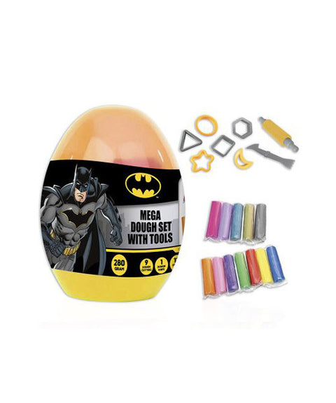 PLAY DOH BATMAN MEGA DOUGH SET WITH TOOLS --صلصال بات مان في بيضة - 12 قطعة في 20 جرام