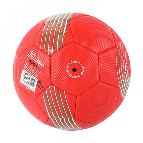 FERRARI #5 MACHINE SEWING SOCCER BALL-RE--فيراري كرة قدم أحمر مع خطوط بيضاء-5بوصة