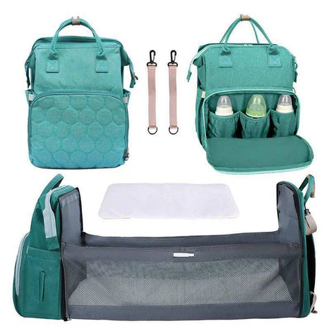 Babylove 3 In 1  Mommy Diaper Bag  33-15-6002--شنطة + سرير متعدد الوظائف من بيبي لوف