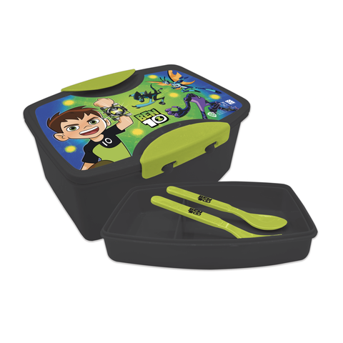 BEN10 PP Lunch Box with Fork & Spoon-147661--طقم لنش بوكس بين تن مع ملعقة وشوكة