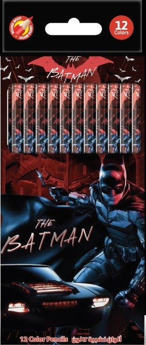 BATMAN 12 Color Pencils in Flat PVC Box-147942--الوان خشبية مسطحة باتمان