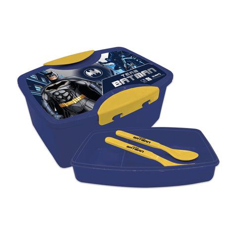 BATMAN PP Lunch Box with Fork & Spoon-147657--طقم لنش بوكس باتمان مع ملعقة وشوكة