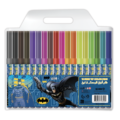 JUSTICE LEAGUE 18 COLOR MARKERS-147910--طقم ألوان فلوماستر 18لون باتمان