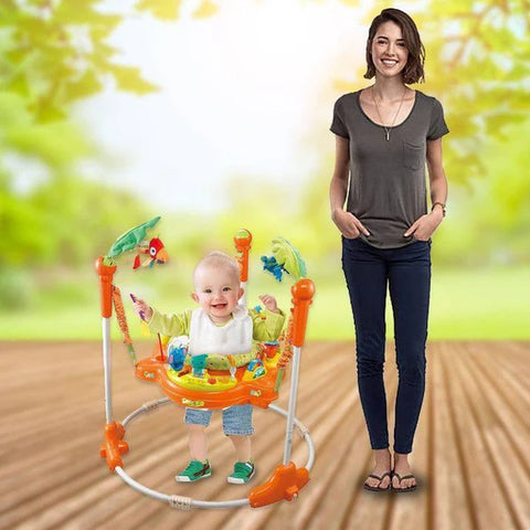 Babylove Happy Jungle Jumperoo Batteries Included-33-63568--بيبي لف مشاية تعليق هزاز مع العاب-33-63568