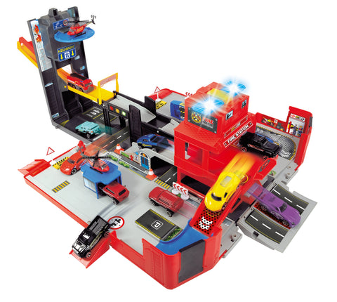 Dickie Folding Fire Truck Playset--مجموعة الاطفاء القابلة للطي