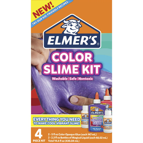 ELMERS COLOR SLIME KIT 4PCS--ايلميرز مجموعة سلايم ملونة 4قطع