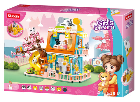 Girls Dream-Cat House-521 PCS--سلوبان قطع تركيب بناتي منزل القطة  -  521 قطعة