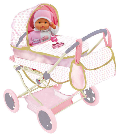 BAMBOLINA ROYAL MALAGA PRAM SET 12 IN 1--مجموعة دمية رويال مالاجا 12 في 1