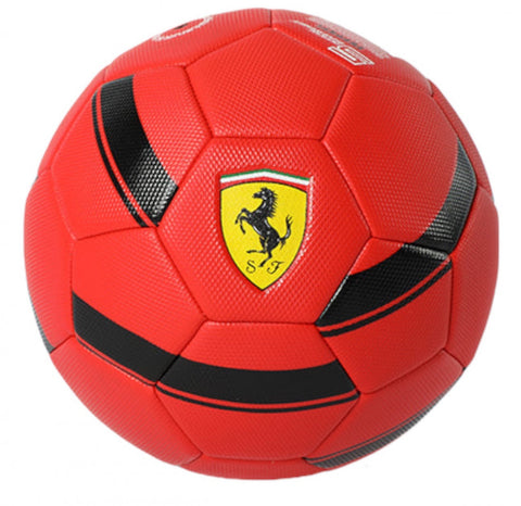 FERRARI #5 MACHINE SEWING SOCCER BALL-RE--فيراري كرة قدم أحمر مع خطوط سوداء -5بوصة