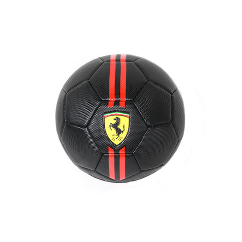 FERRARI #5 MACHINE SEWING SOCCER BALL--كرة قدم فيراري أسود بخطوط - 5 بوصة