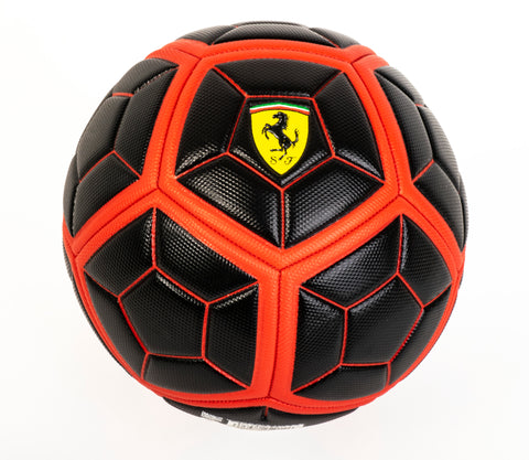 FERRARI #5 SOCCER BALL BLACK & RED--كرة قدم فيراري مخطط أسود و أحمر - 5 بوصة