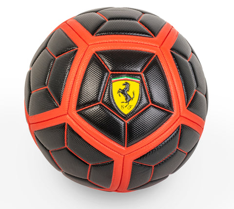 FERRARI #5 SOCCER BALL BLACK & RED--كرة قدم فيراري مخطط أسود و أحمر - 5 بوصة