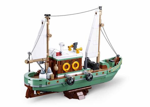 MODEL BRICKS-Fishing-boat - 610 PCS  -- سلوبان قطع تركيب قارب صيد -  610 قطعة